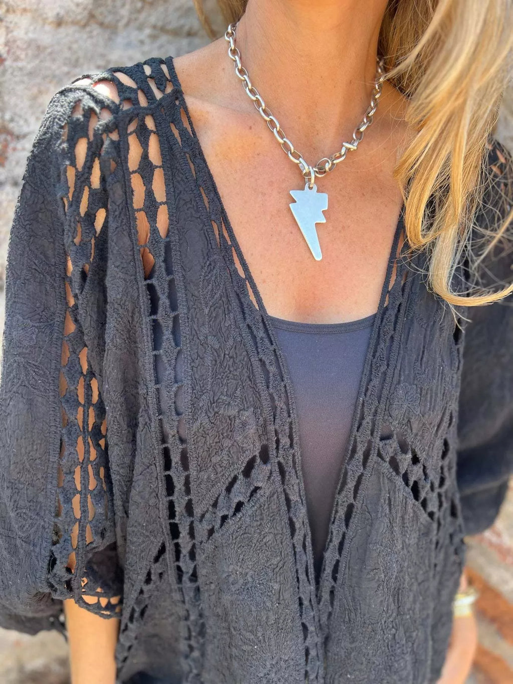 Full Size Embroidered Open Front Cardigan Plus Size
