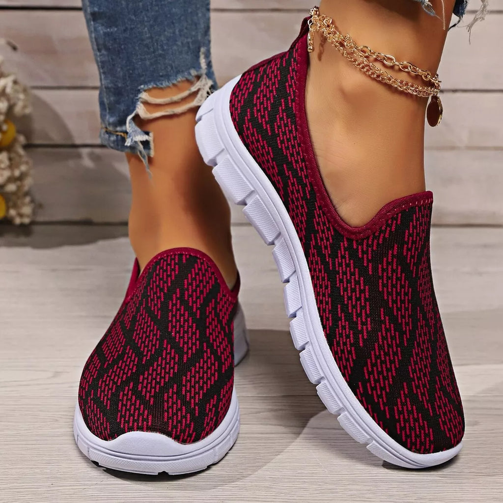 Breathable Mesh Round Toe Slip-Ons