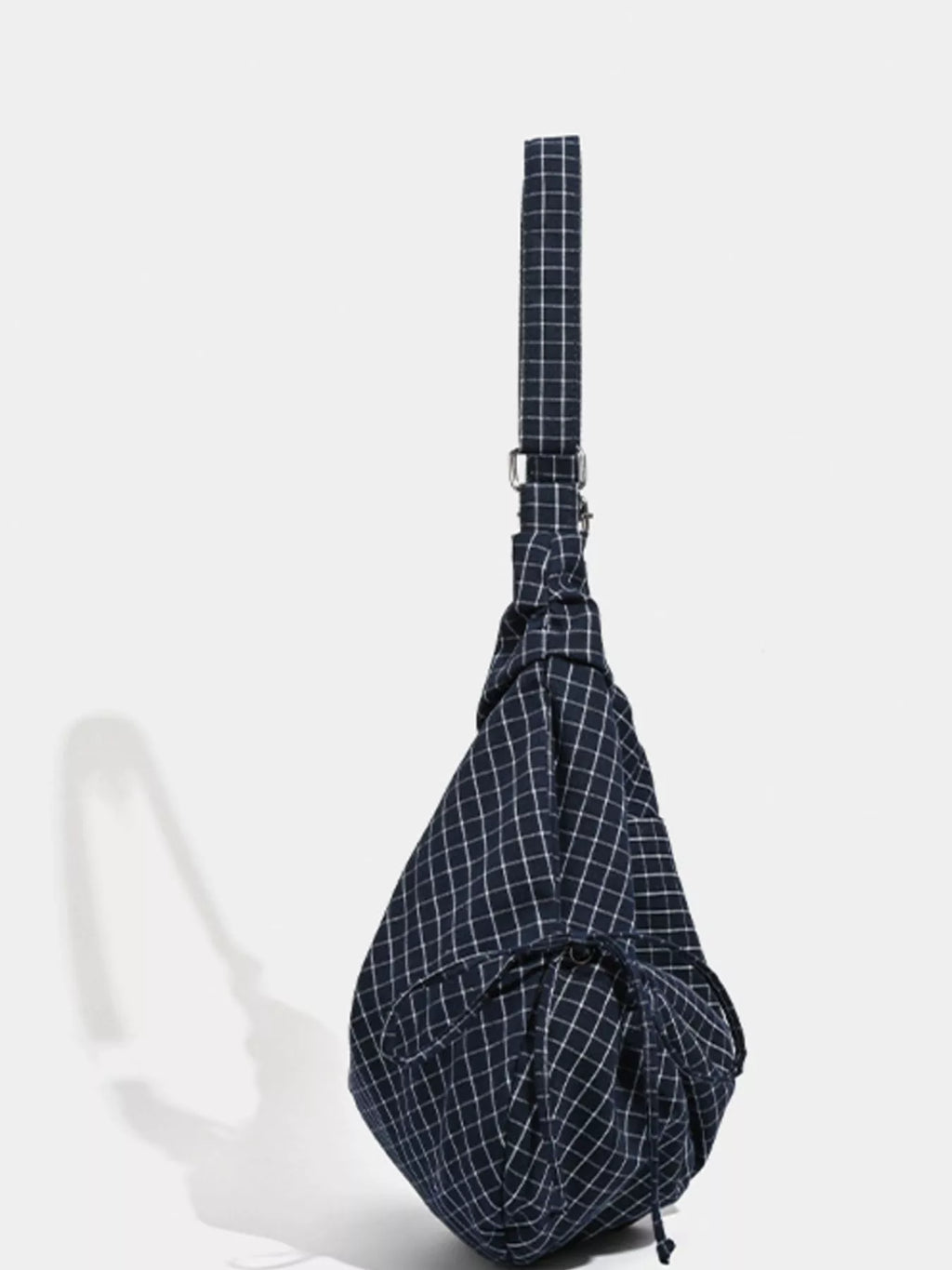 Plaid Pattern Ruched Shoulder Bag