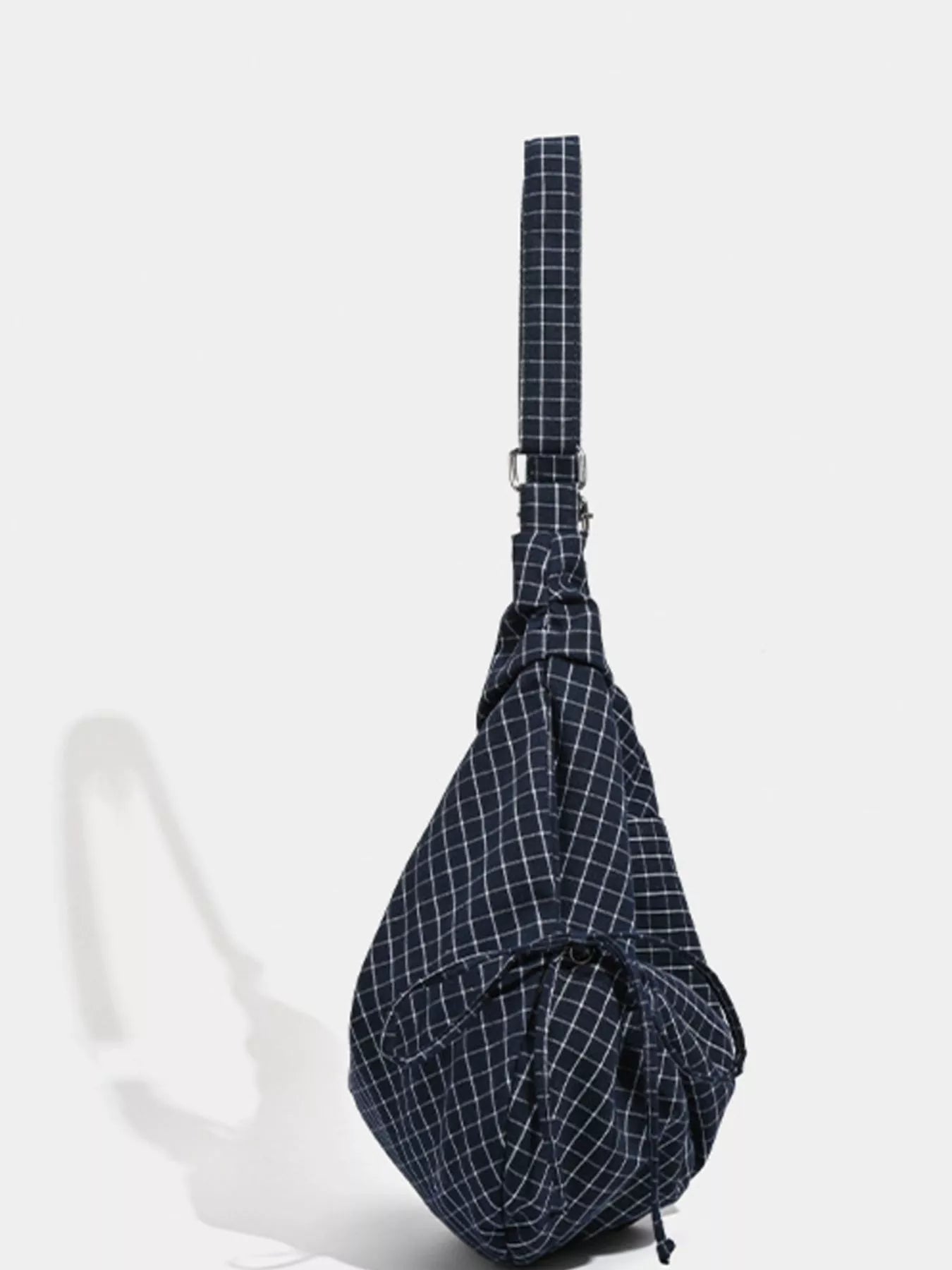 Plaid Pattern Ruched Shoulder Bag
