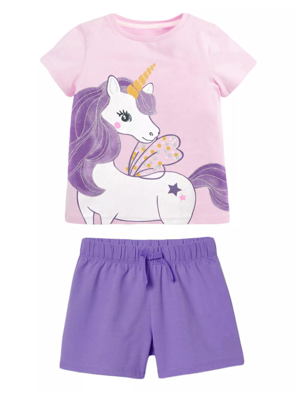Children's Unicorn Graphic Tee and Shorts Set