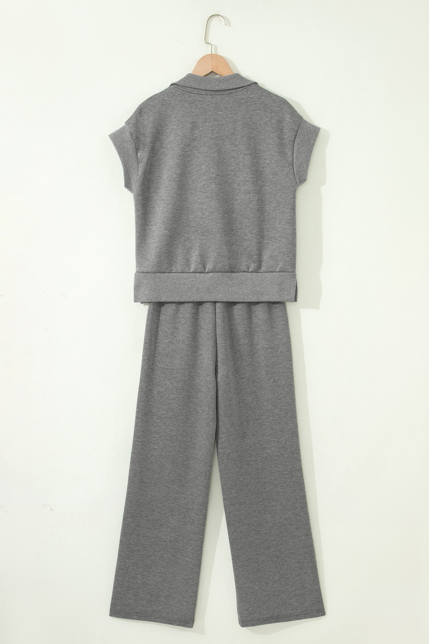 Half Zip Polo Tee & High Waist Pant Set