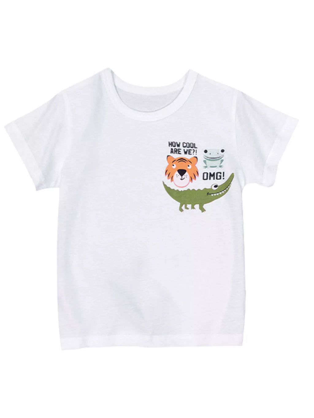 Children's Cartoon Animal Graphic Round Neck T-Shirt