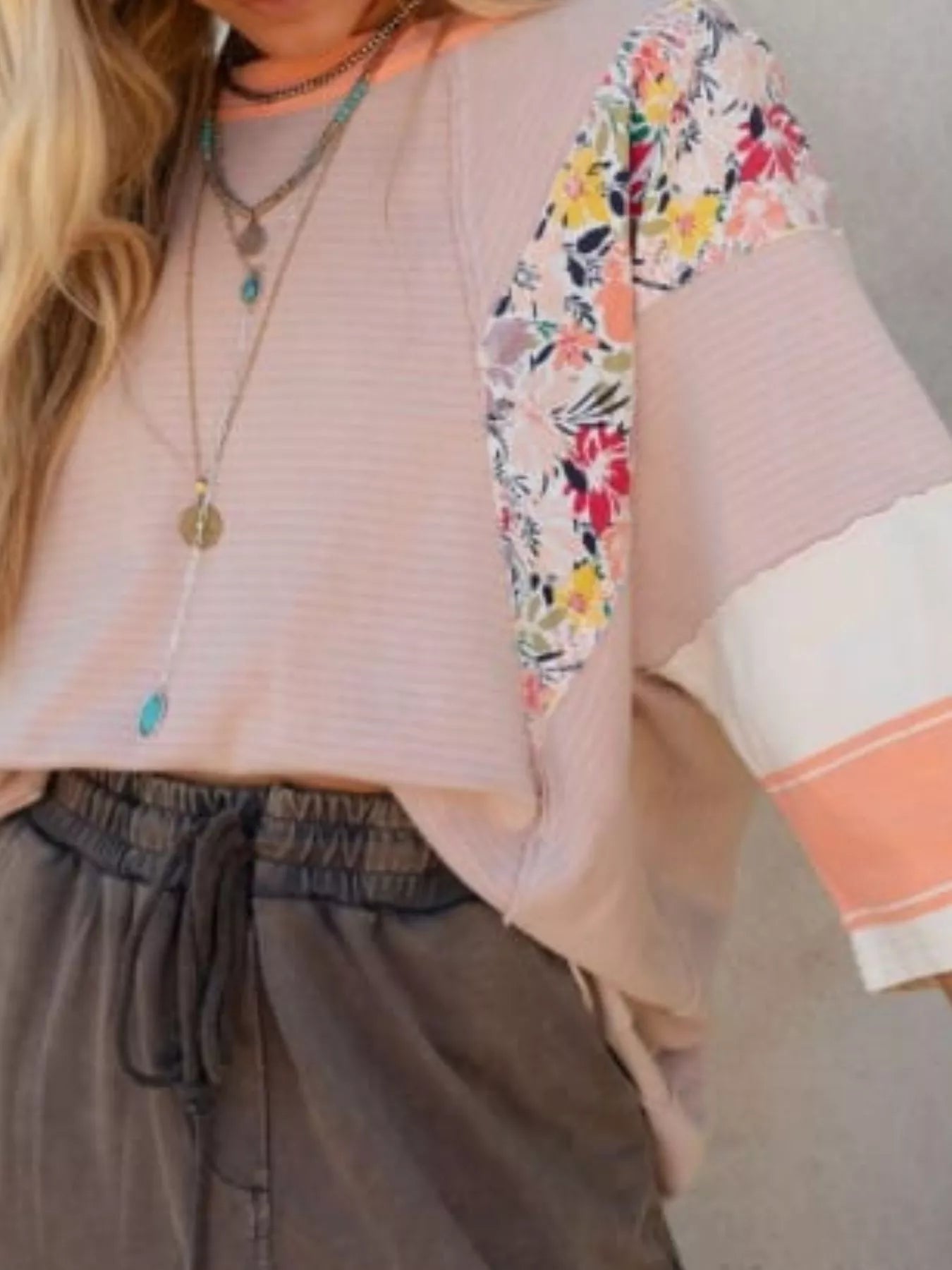 Striped Floral Long Sleeve T-Shirt