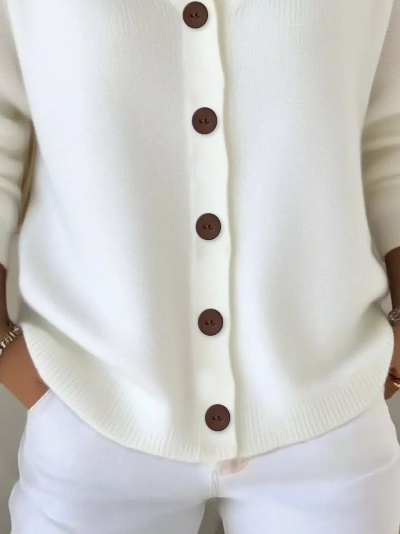 Full Size V-Neck Button-Down Knit Cardigan Plus Size