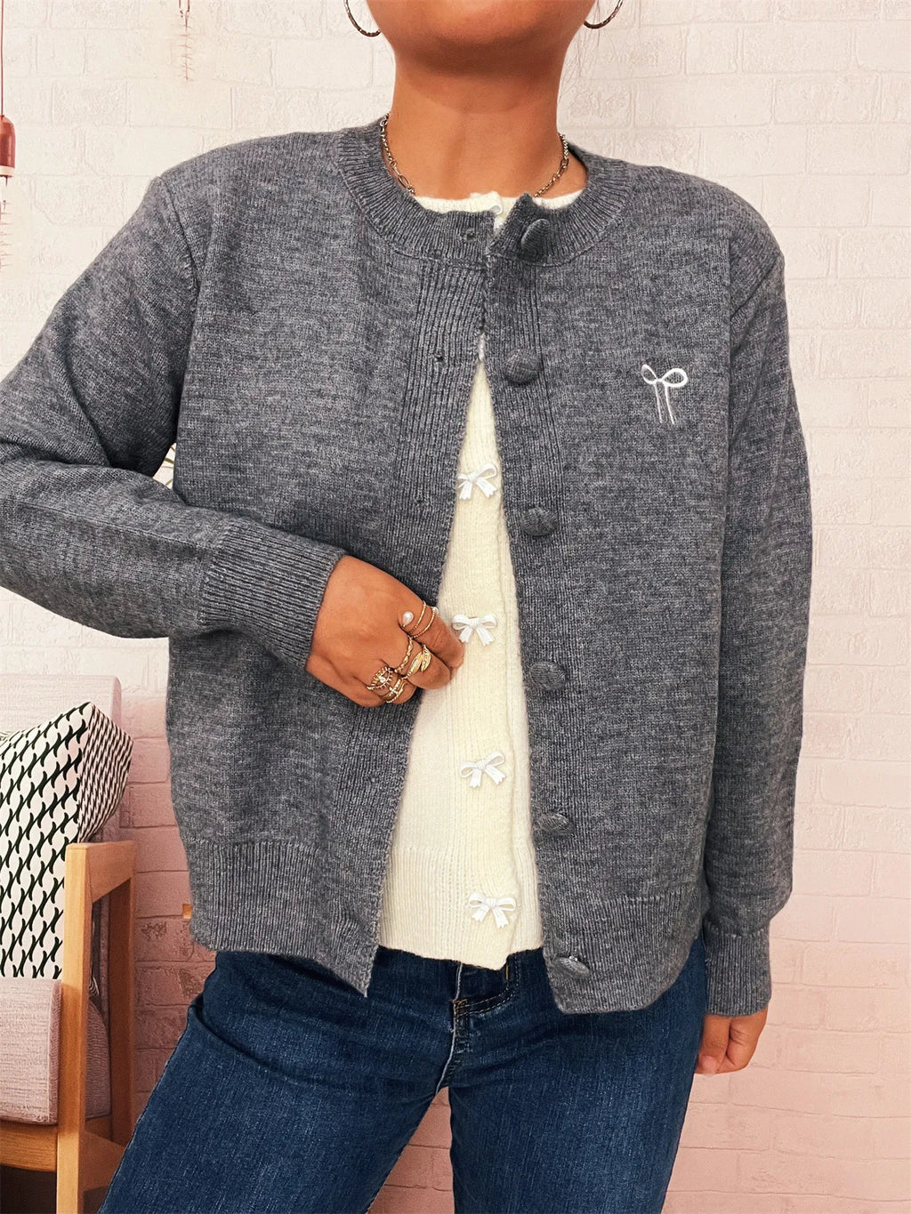 Button-Up Long Sleeve Cardigan
