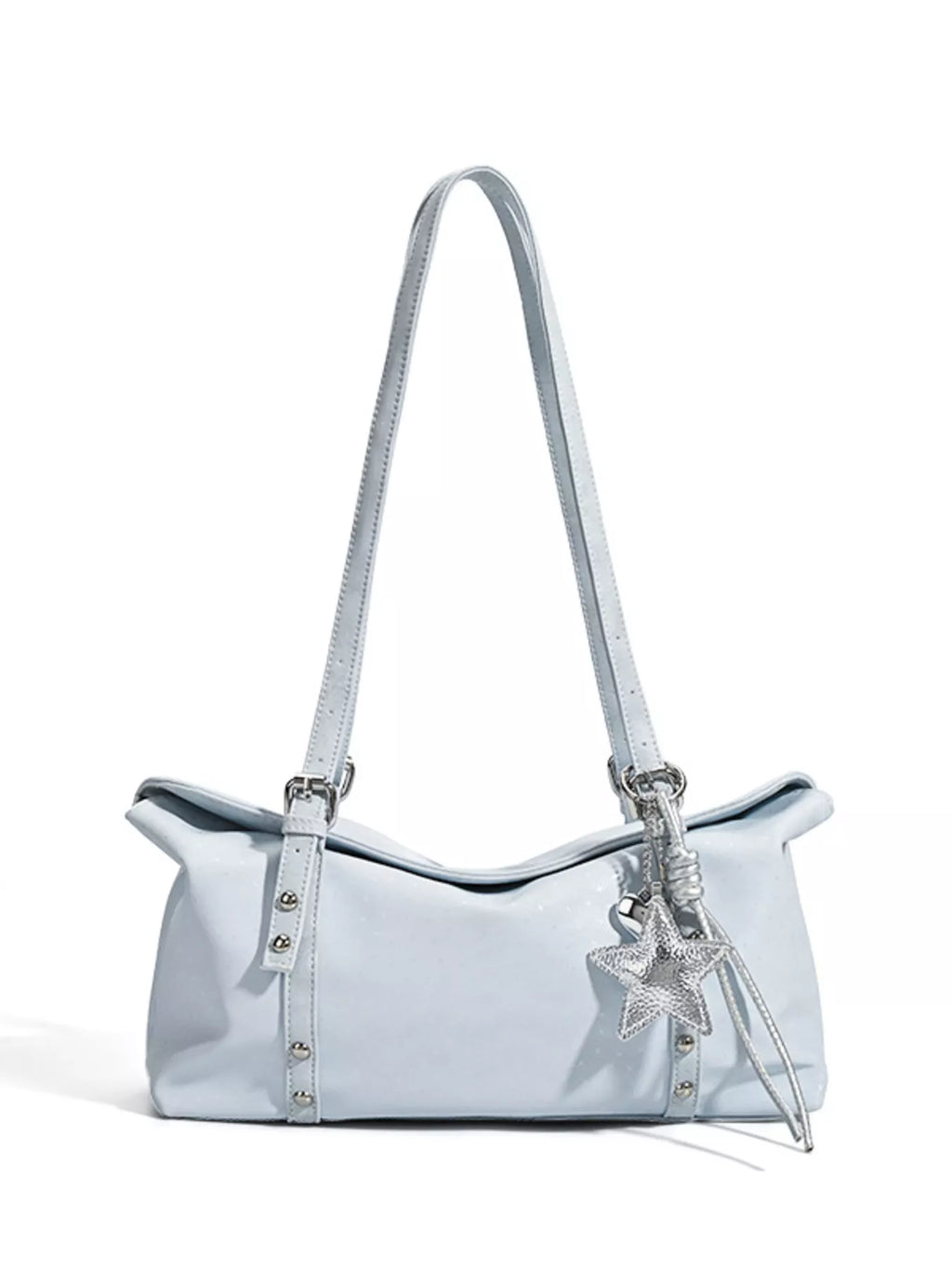 Leather Shoulder Bag with Star Charm