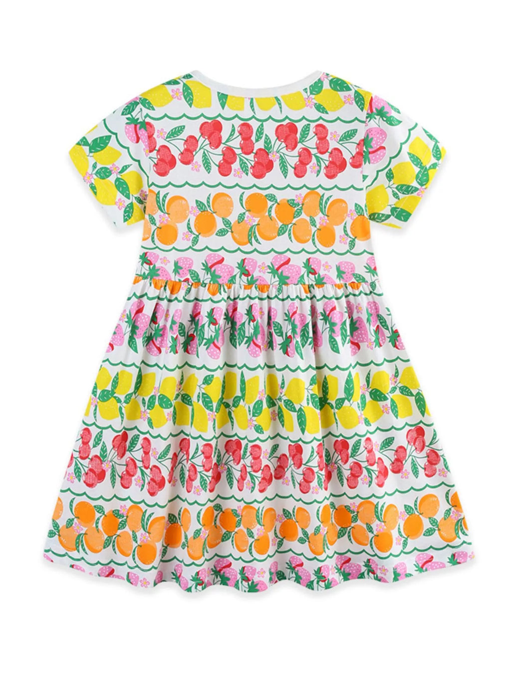 Children's Fruit Print Tiered Dress