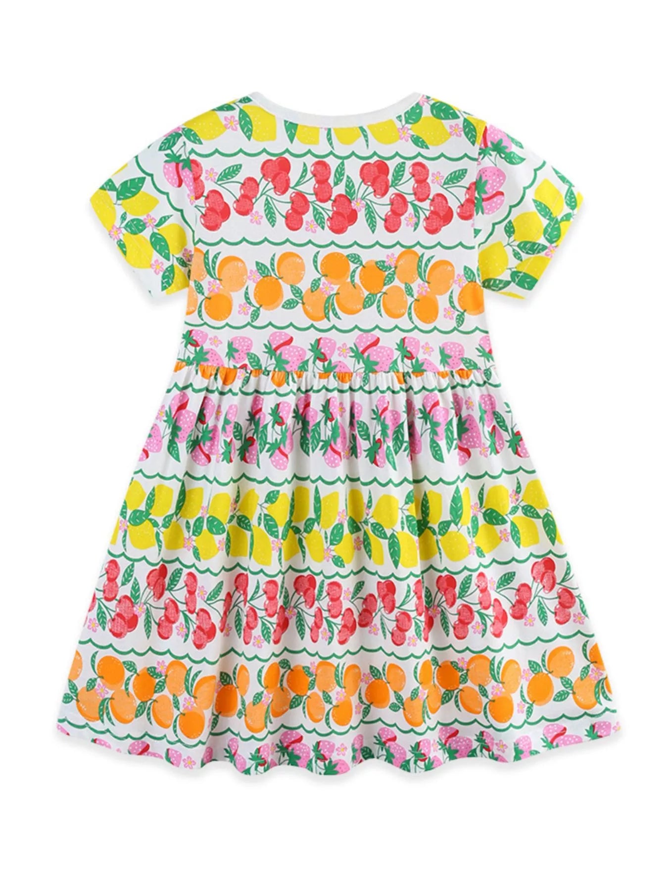 Children's Fruit Print Tiered Dress
