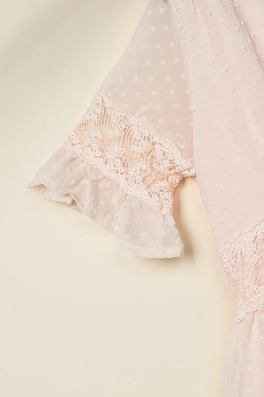 Polka Dot V-Neck Ruffle Midi Dress