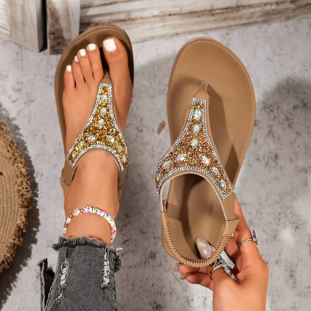 Toe Post Rhinestone Sandals
