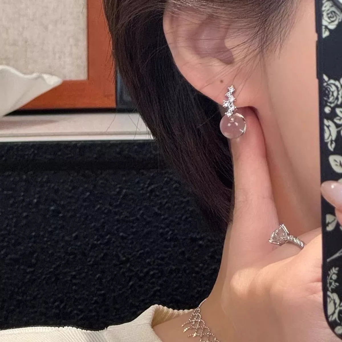 Crystal Ball Drop Earrings