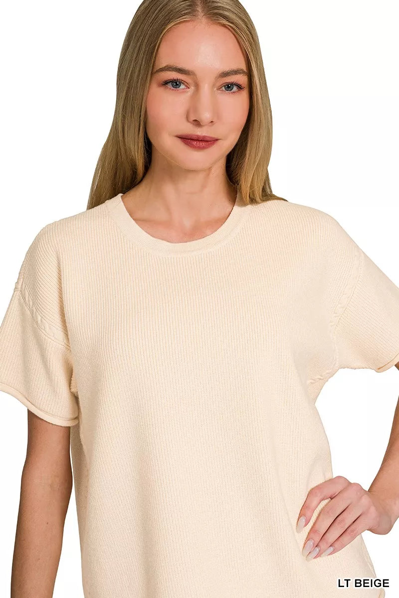 Zenana Viscose Round Neck Top & Pants Set