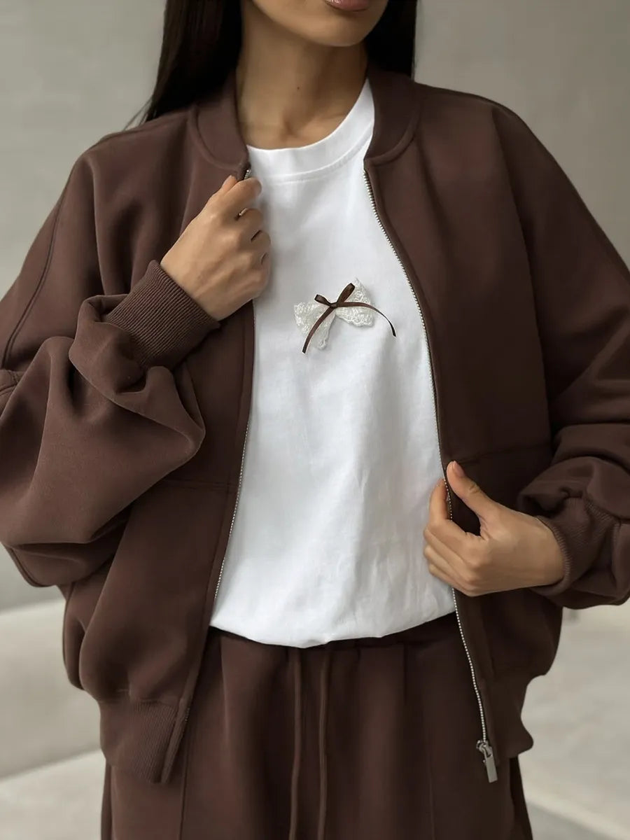 Bow Round Neck Oversized T-Shirt