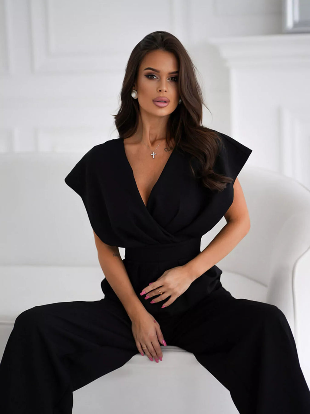 Surplice Wide Leg Jumpsuit