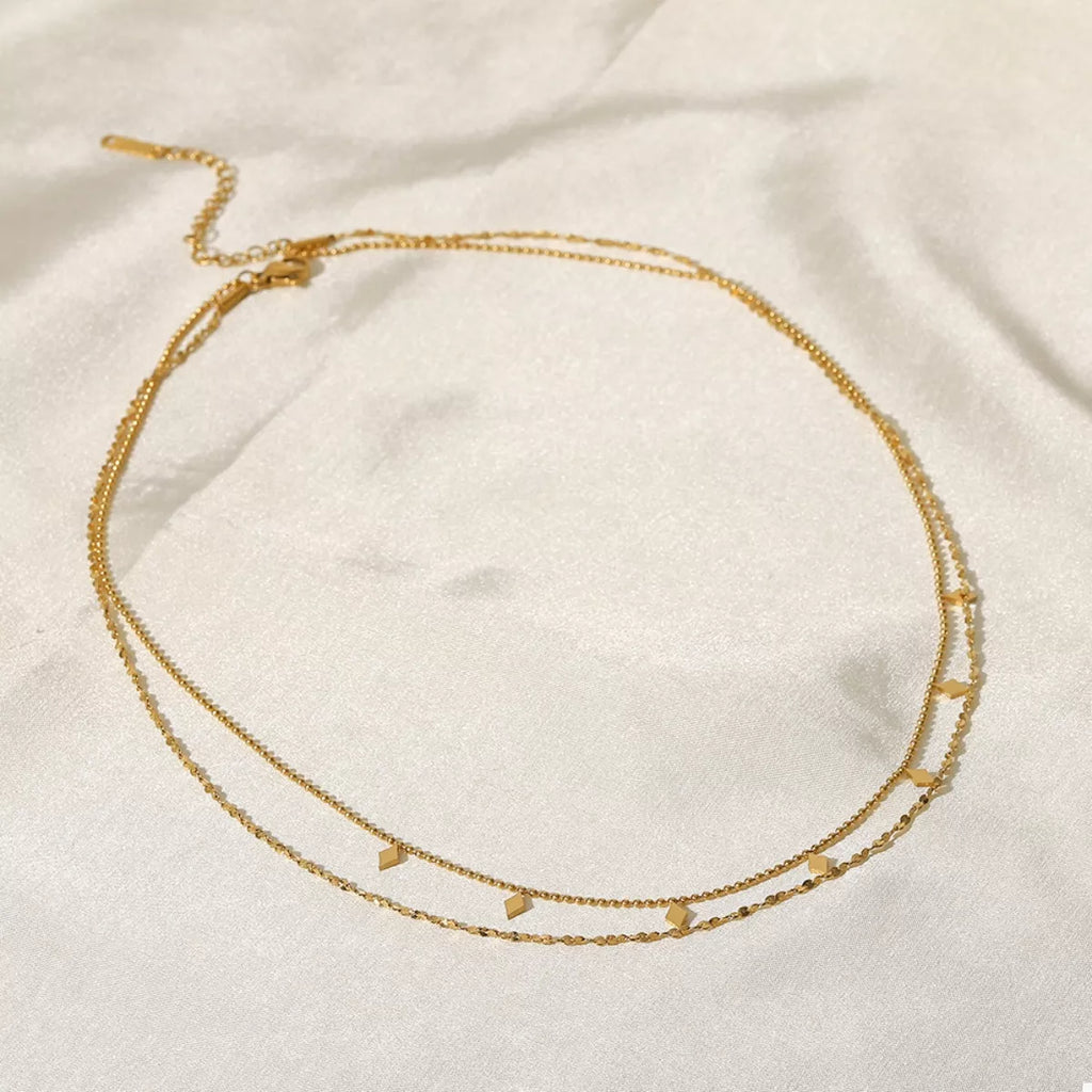18K Gold-Plated Double Layered Necklace