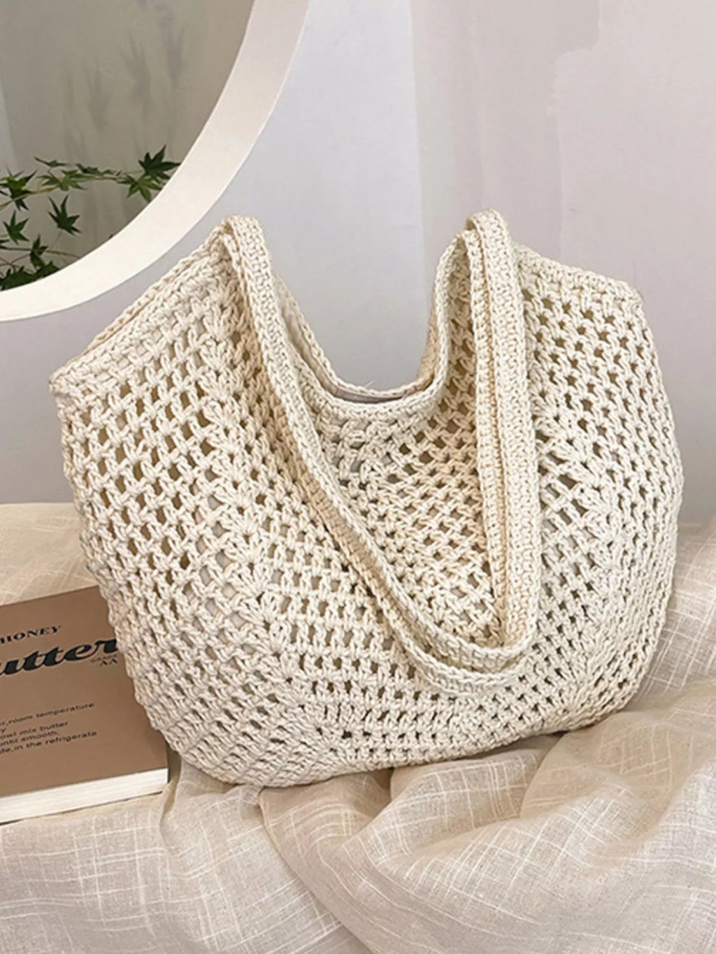 Woven Straw Shoulder Bag