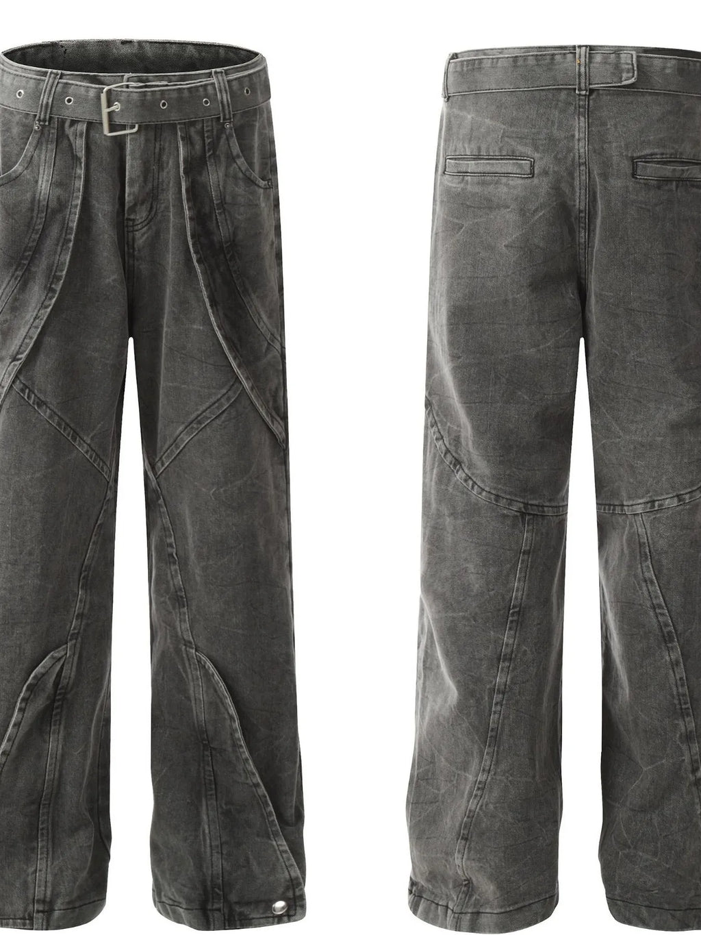 Men's Washed Wide-Leg Baggy Jeans