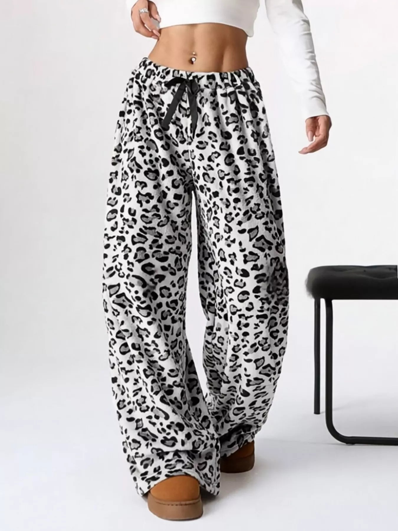 Leopard Wide Leg Pants
