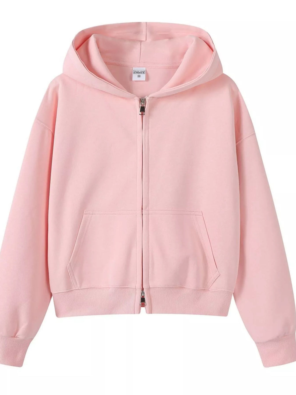 Full Size Casual Zip-Up Long Sleeve Hoodie Plus Size