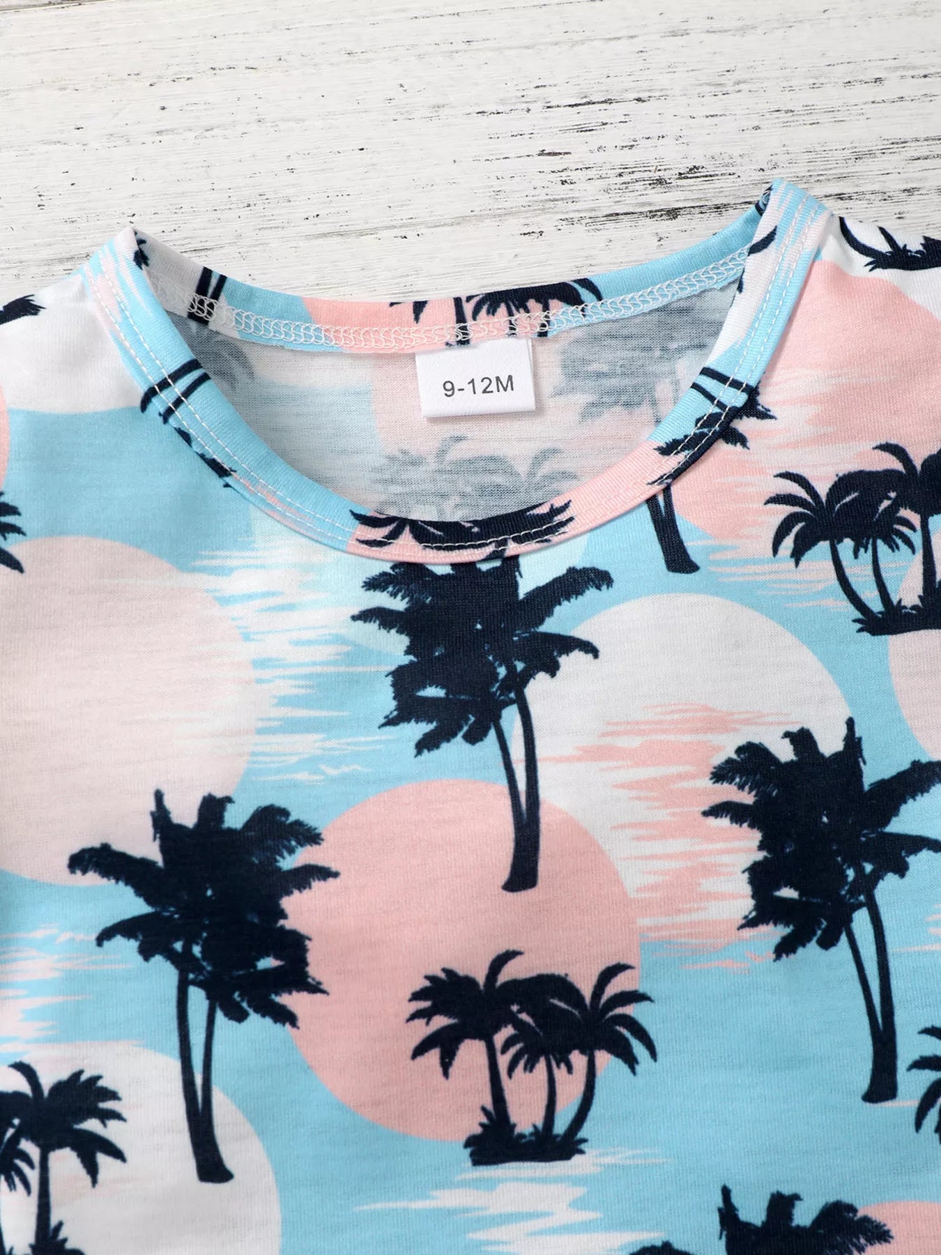 Children's Tropical Palm Tree Print Outfit Set