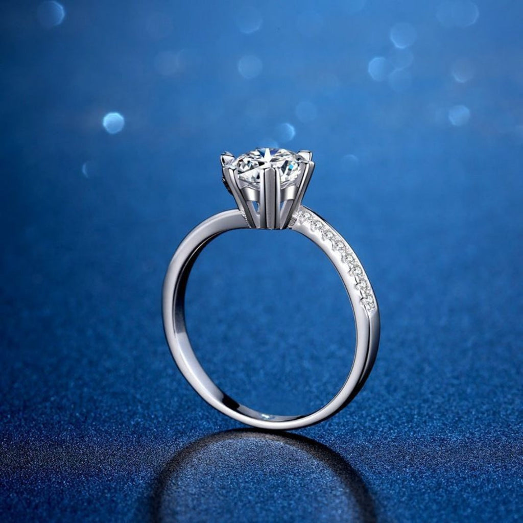 1 Carat 925 Sterling Silver Moissanite Ring