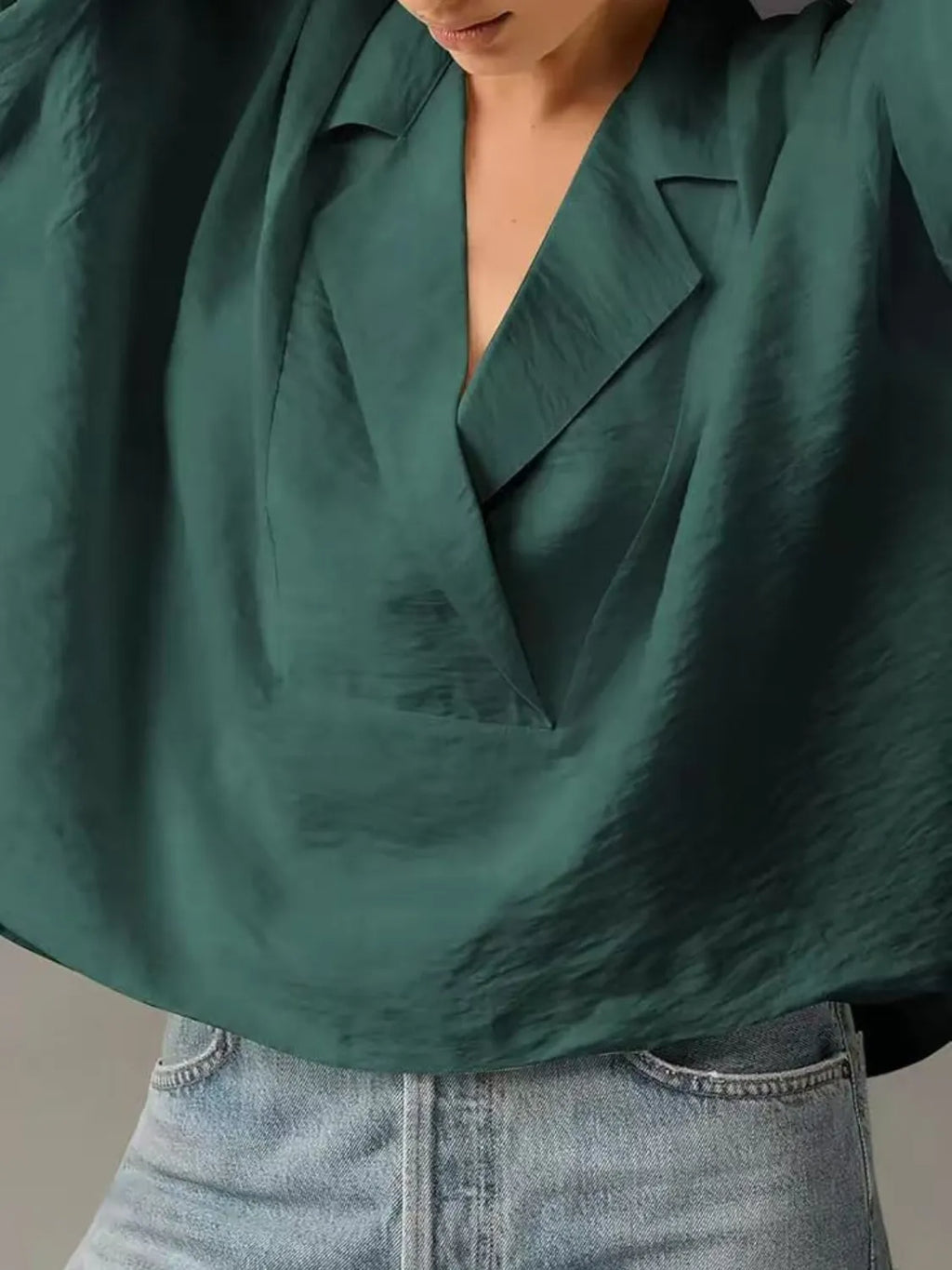Collared Neck Half Sleeve Blouse