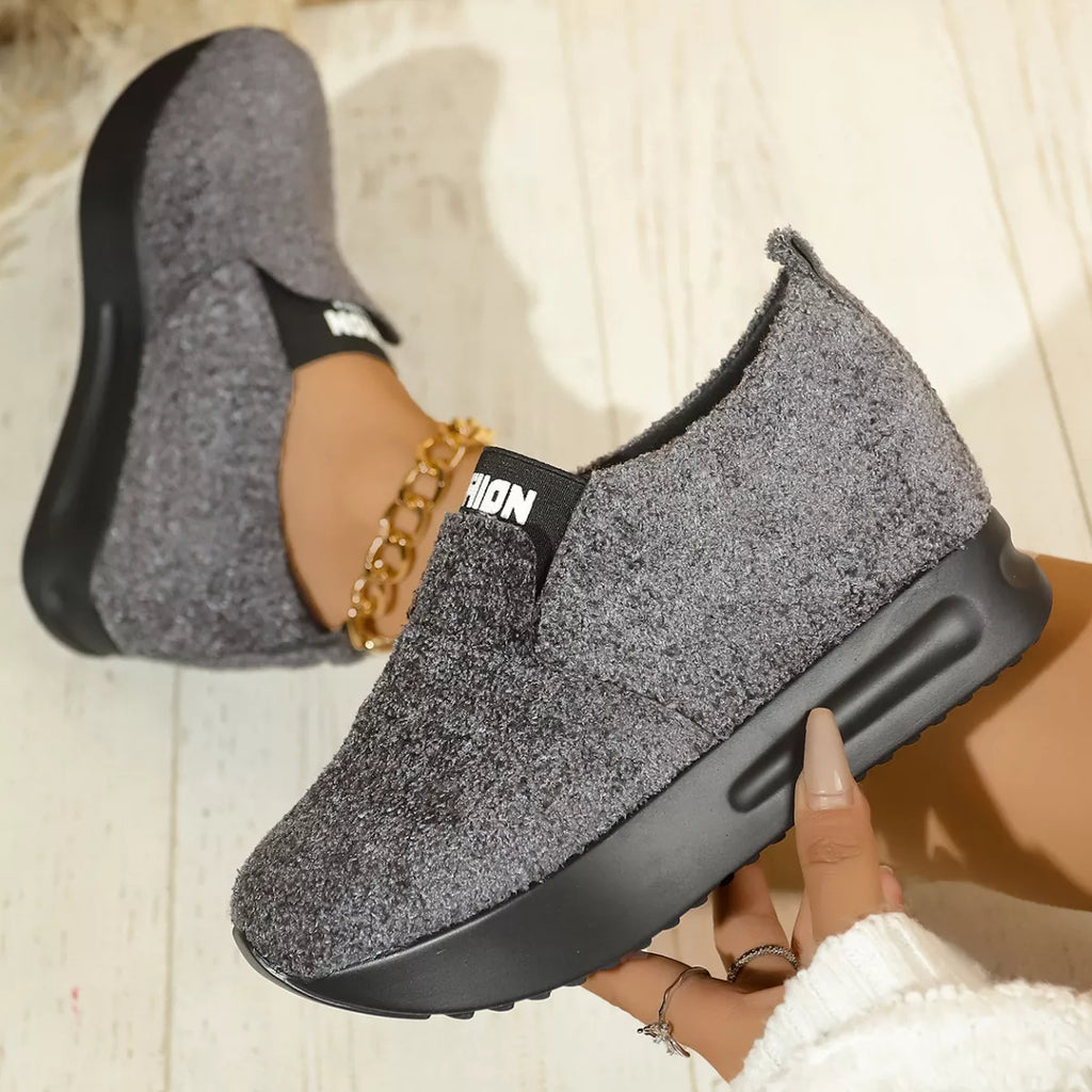 Round Toe Platform Slip-Ons