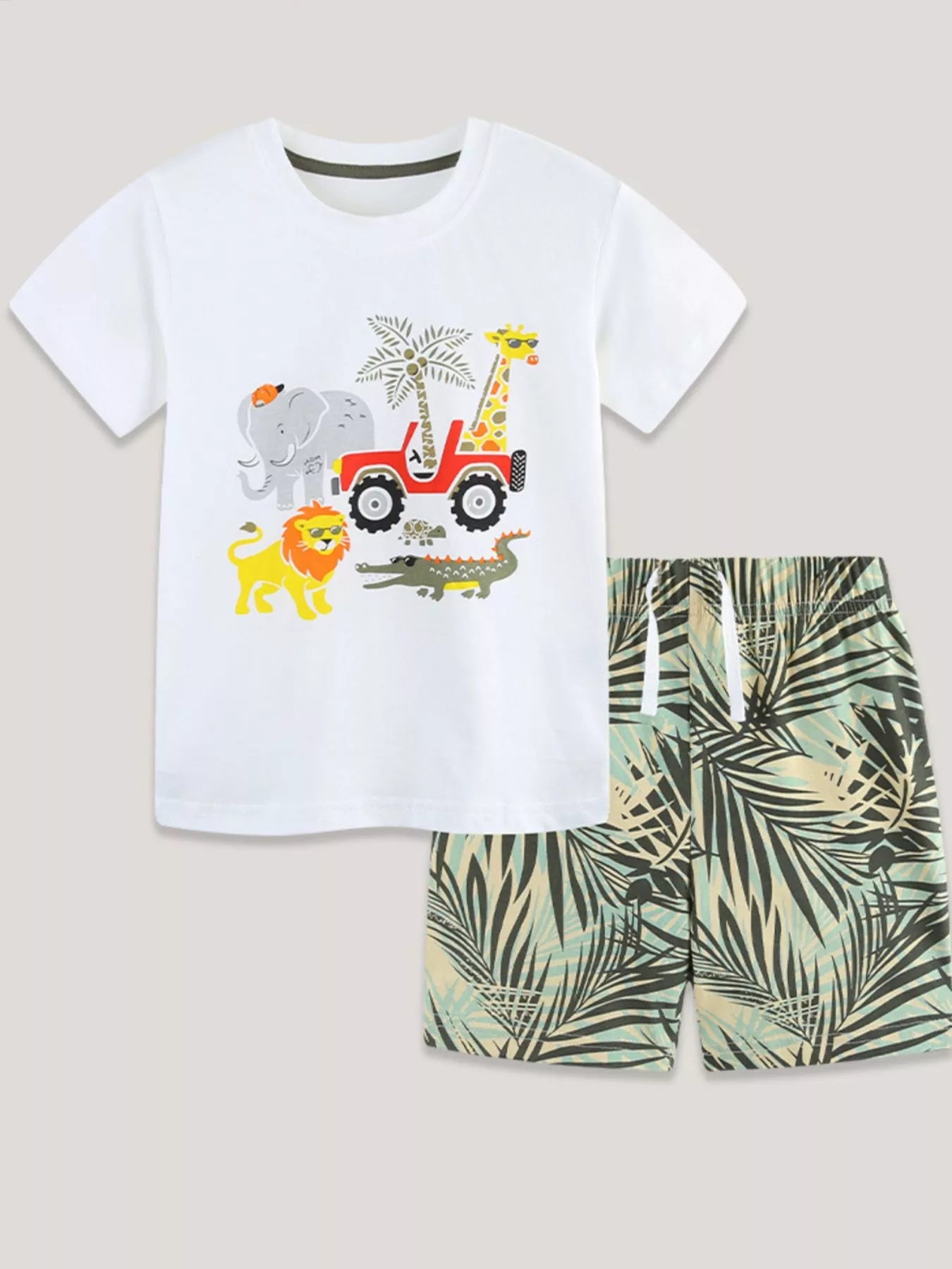 Children's Animal Graphic Tee and Shorts Set
