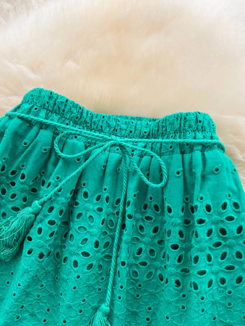 Eyelet Tiered Maxi Skirt