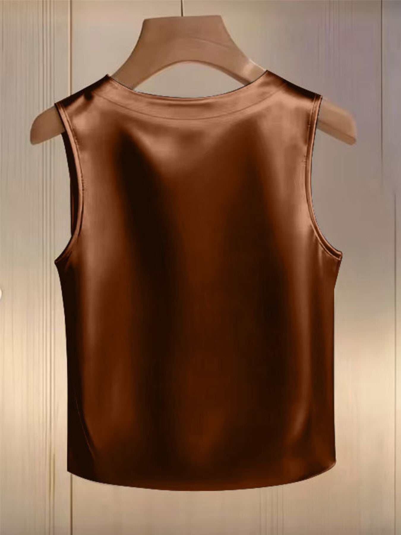 Pearl Embellished Satin Tank Top