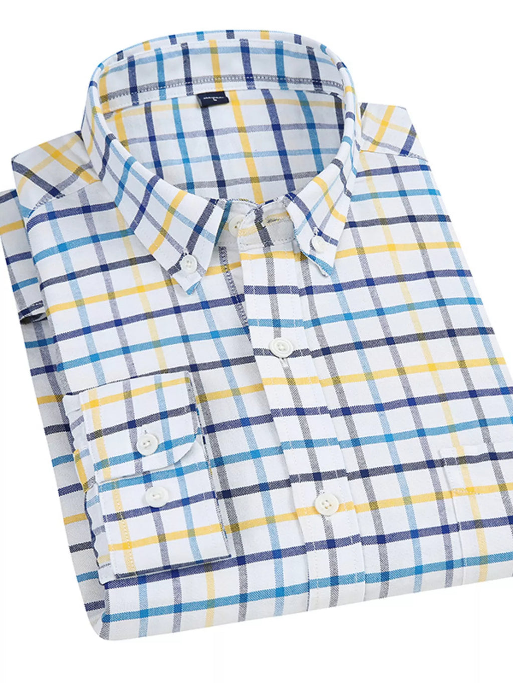 Men's Full Size Plaid Long Sleeve Shirt Plus Size