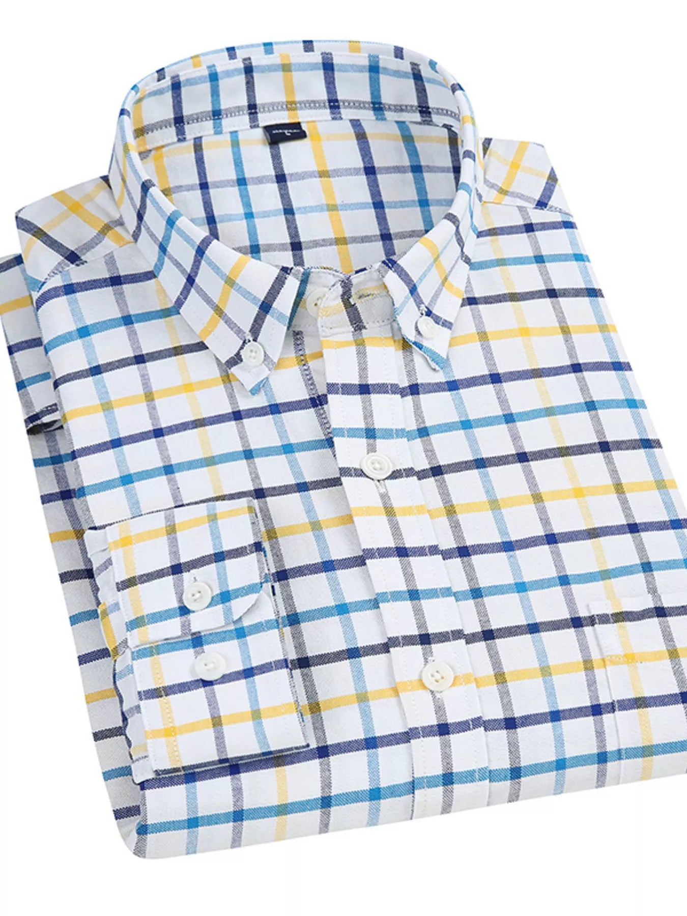 Men's Full Size Plaid Long Sleeve Shirt Plus Size