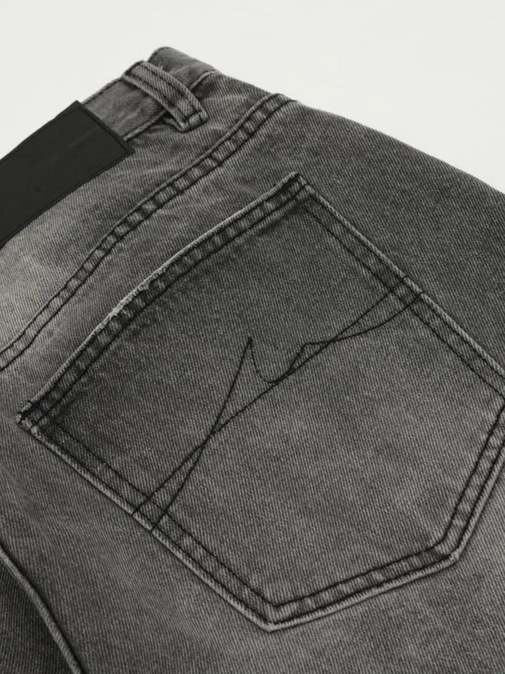 Men's Vintage Washed Distressed Wide-Leg Jeans