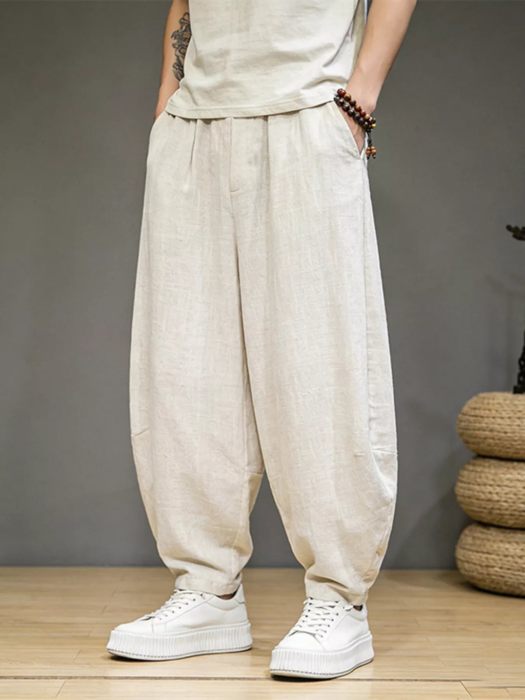 Men's Plus Size Loose Fit Pants with Pockets