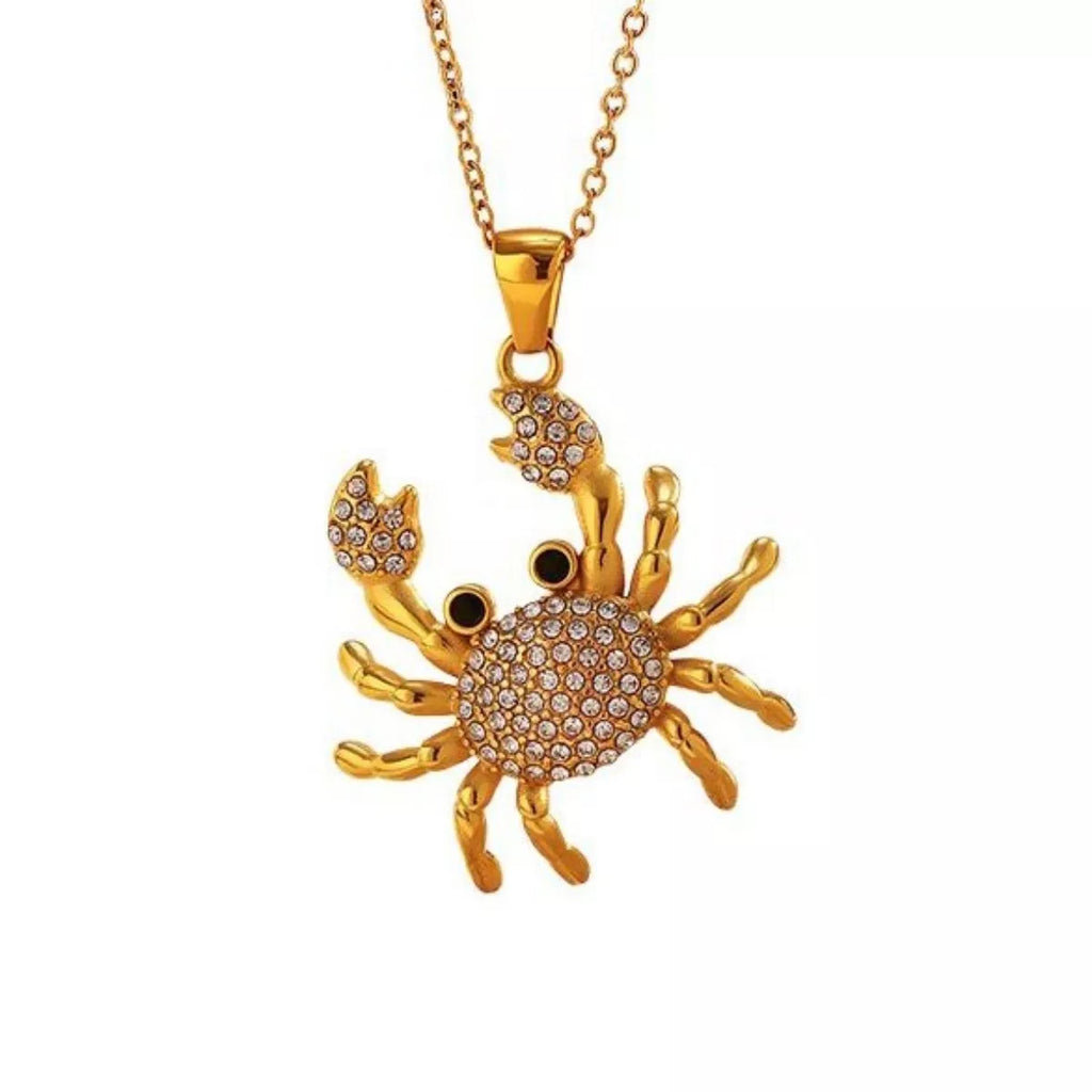 18K Gold-Plated Crab Pendant Necklace