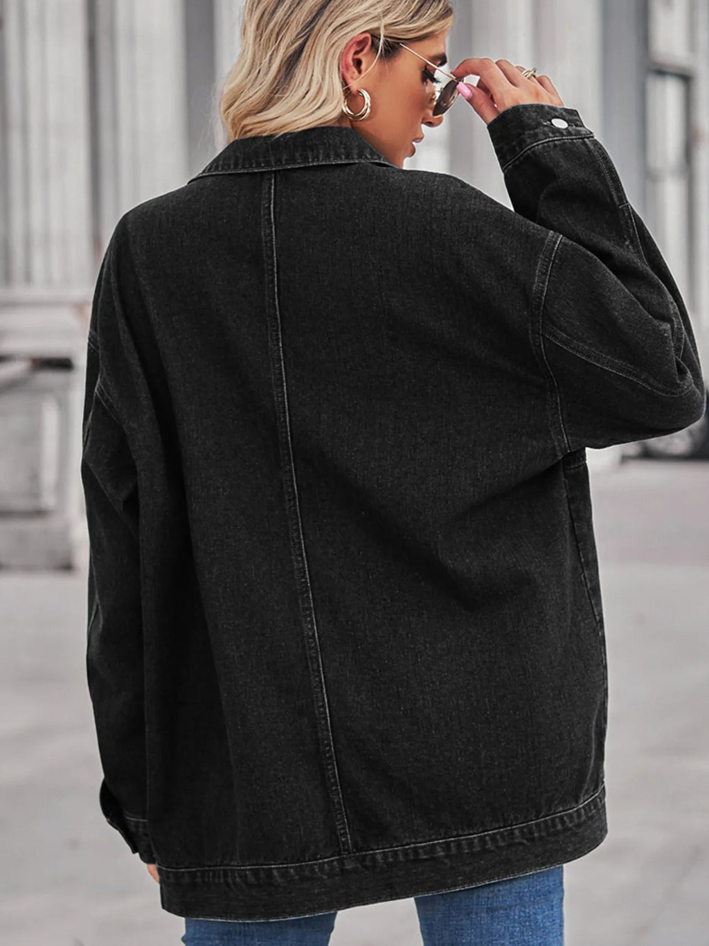 Button Up Long Sleeve Denim Jacket