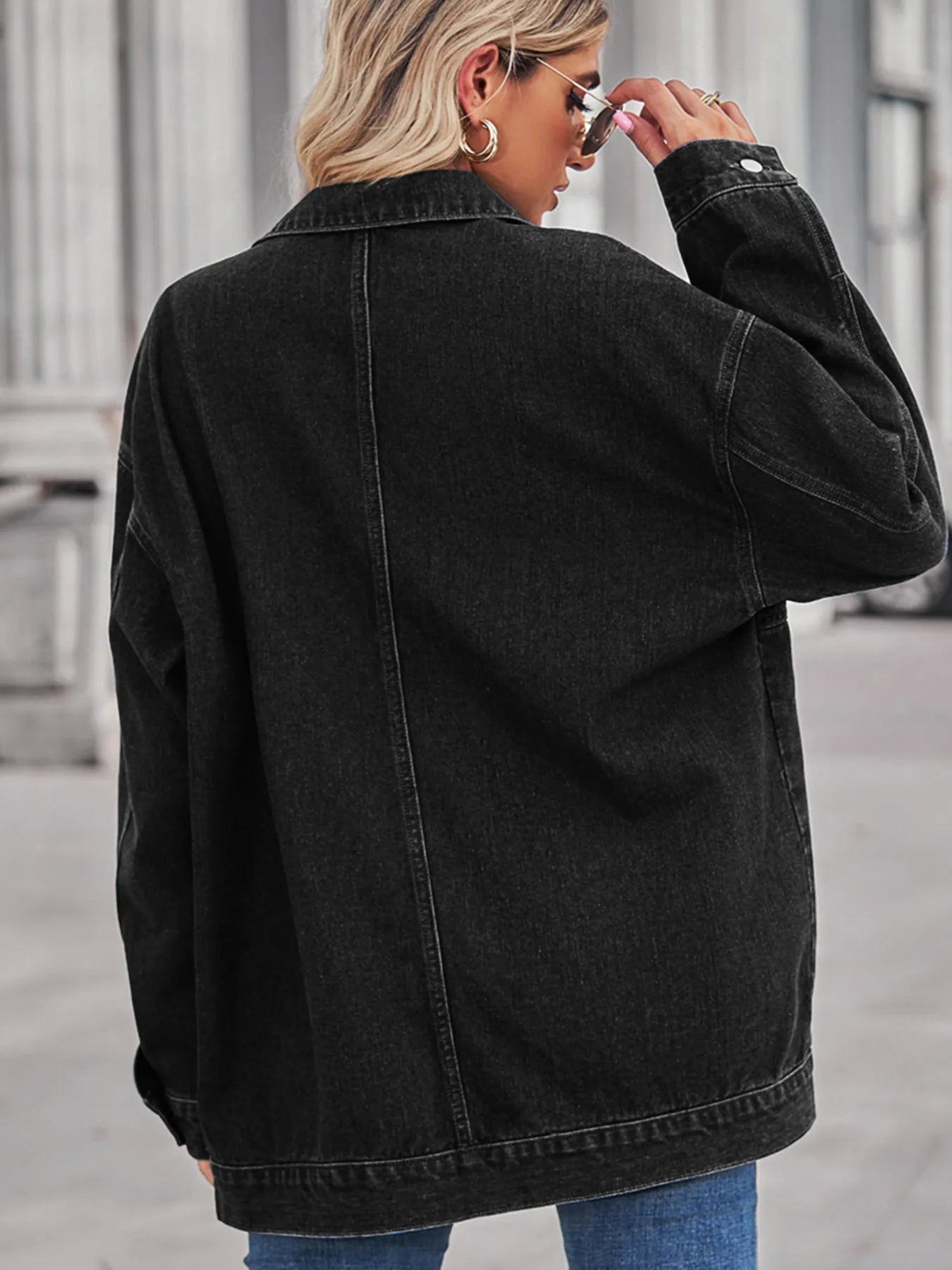 Button Up Long Sleeve Denim Jacket