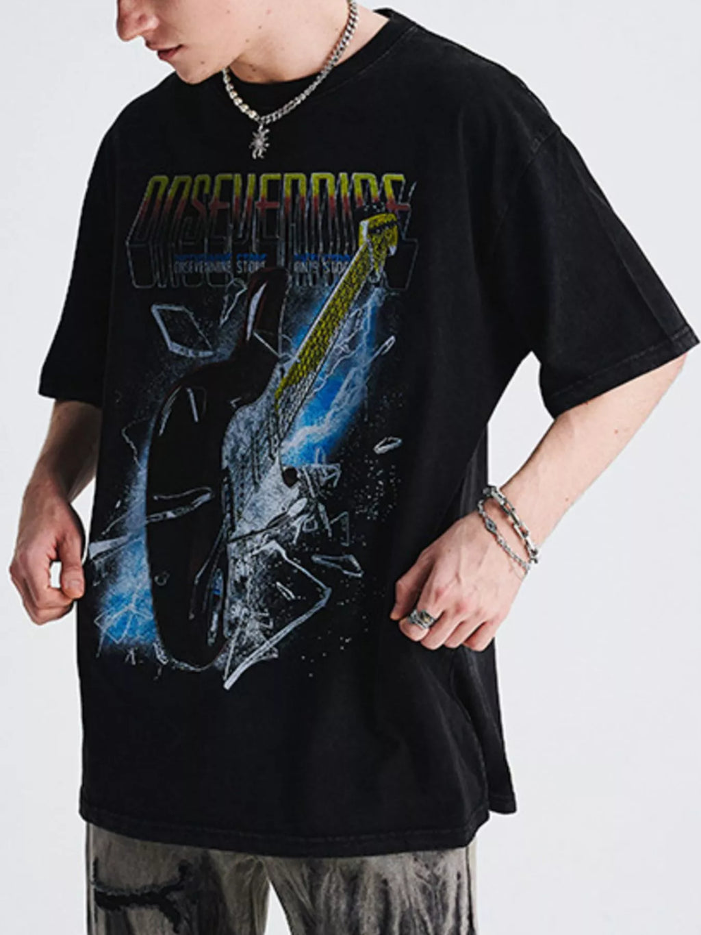 Men's Graphic Round Neck Short Sleeve T-Shirt