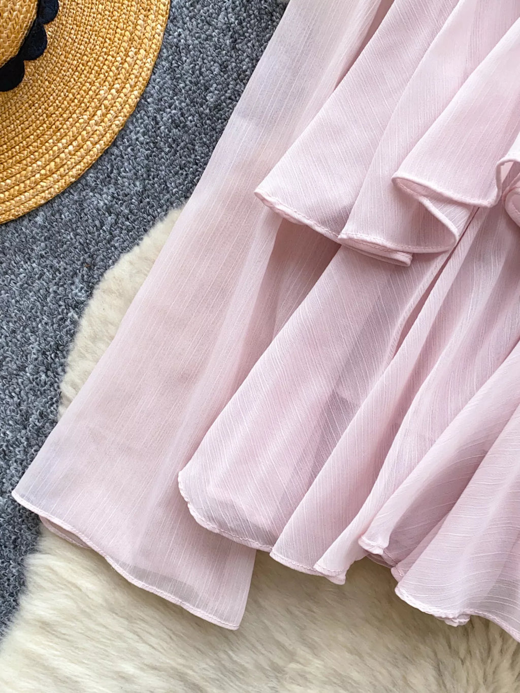 Ruffle Tiered Chiffon Blouse
