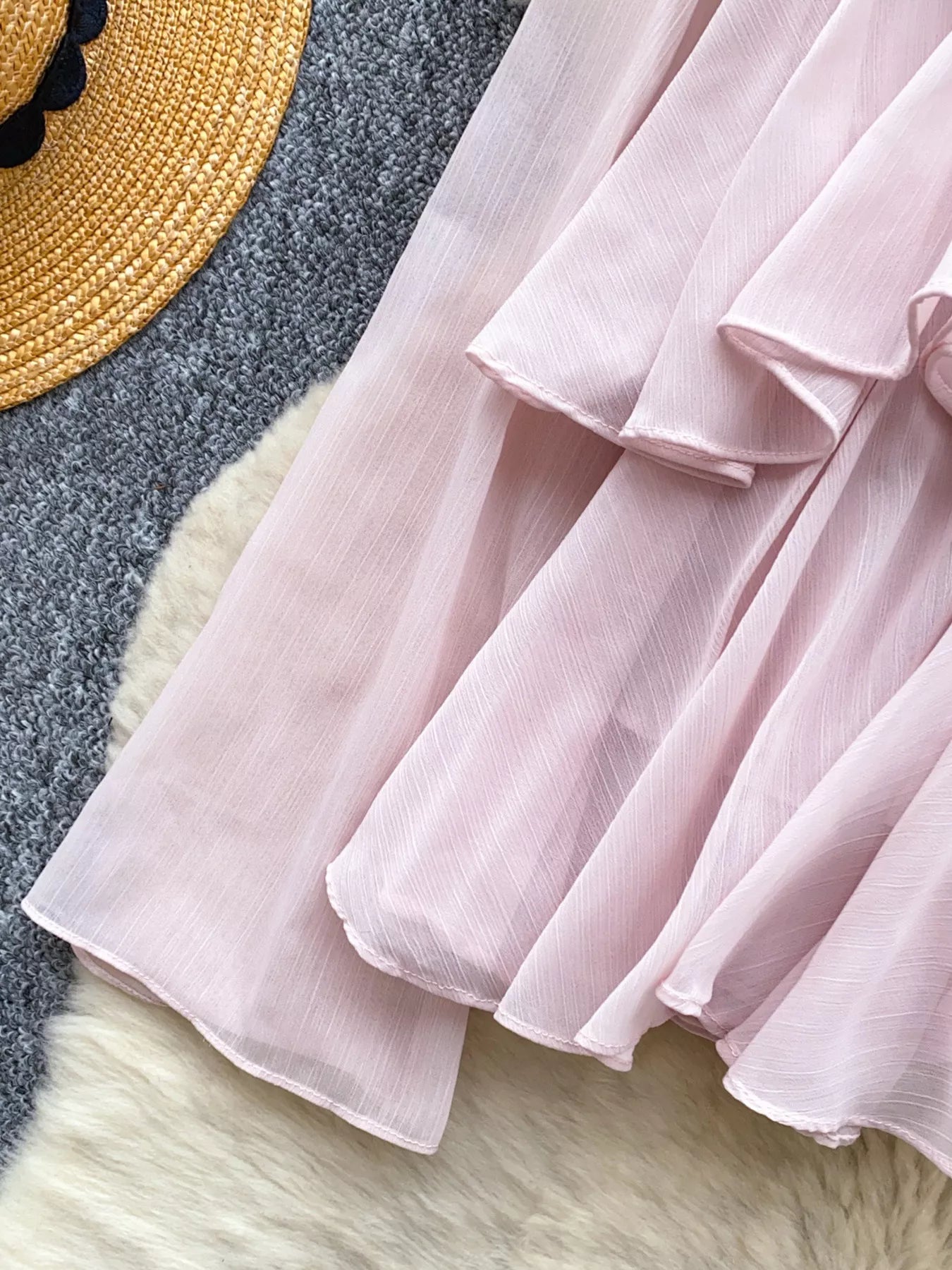 Ruffle Tiered Chiffon Blouse