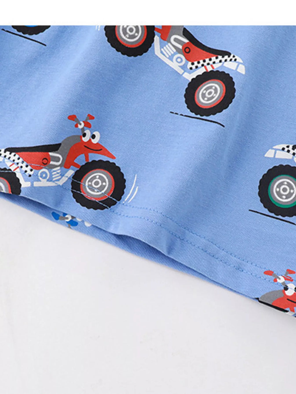 Children's Cartoon ATV Print Tee and Shorts Set