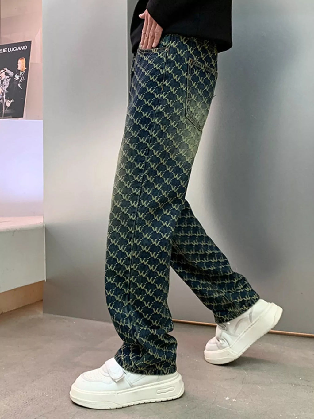 Men's Patterned Relaxed Fit Jeans