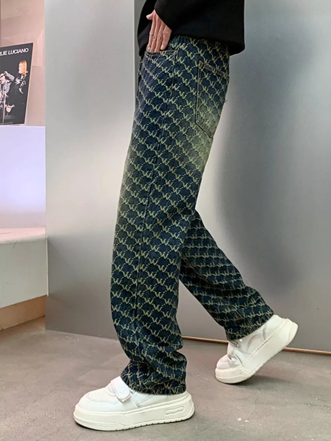 Men's Patterned Relaxed Fit Jeans
