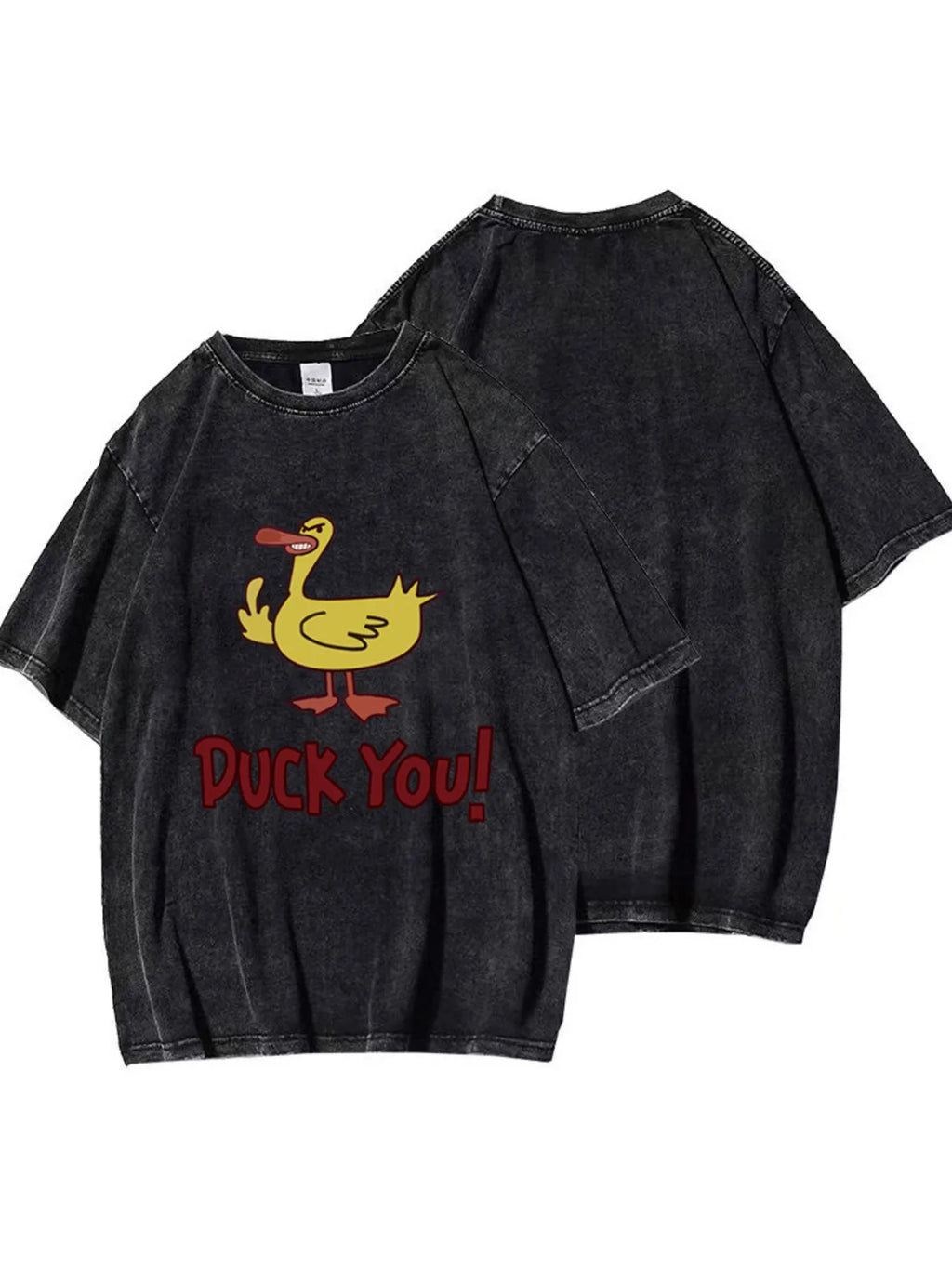 Duck Graphic Oversized Round Neck T-Shirt
