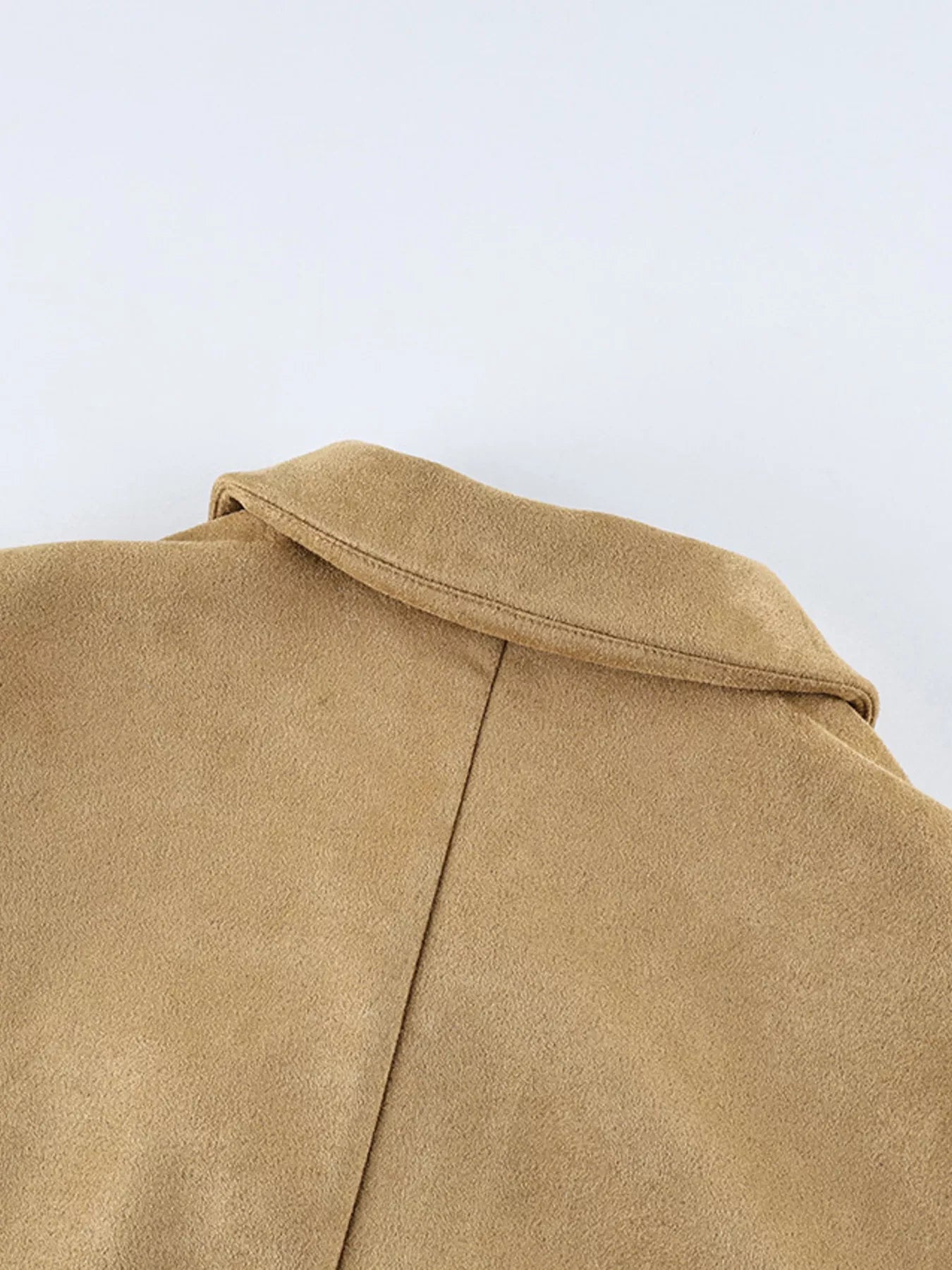 Suede Zip-Up Fitted Jacket