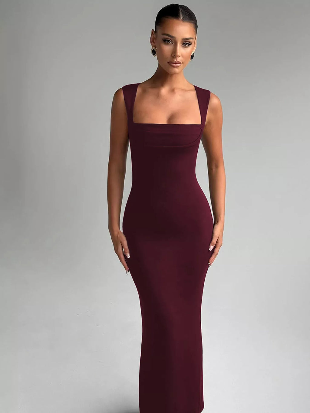 Square Neck Sleeveless Maxi Dress