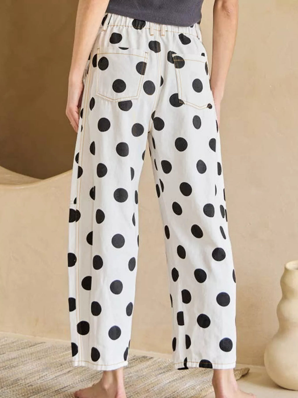 Polka Dot High-Waisted Jeans