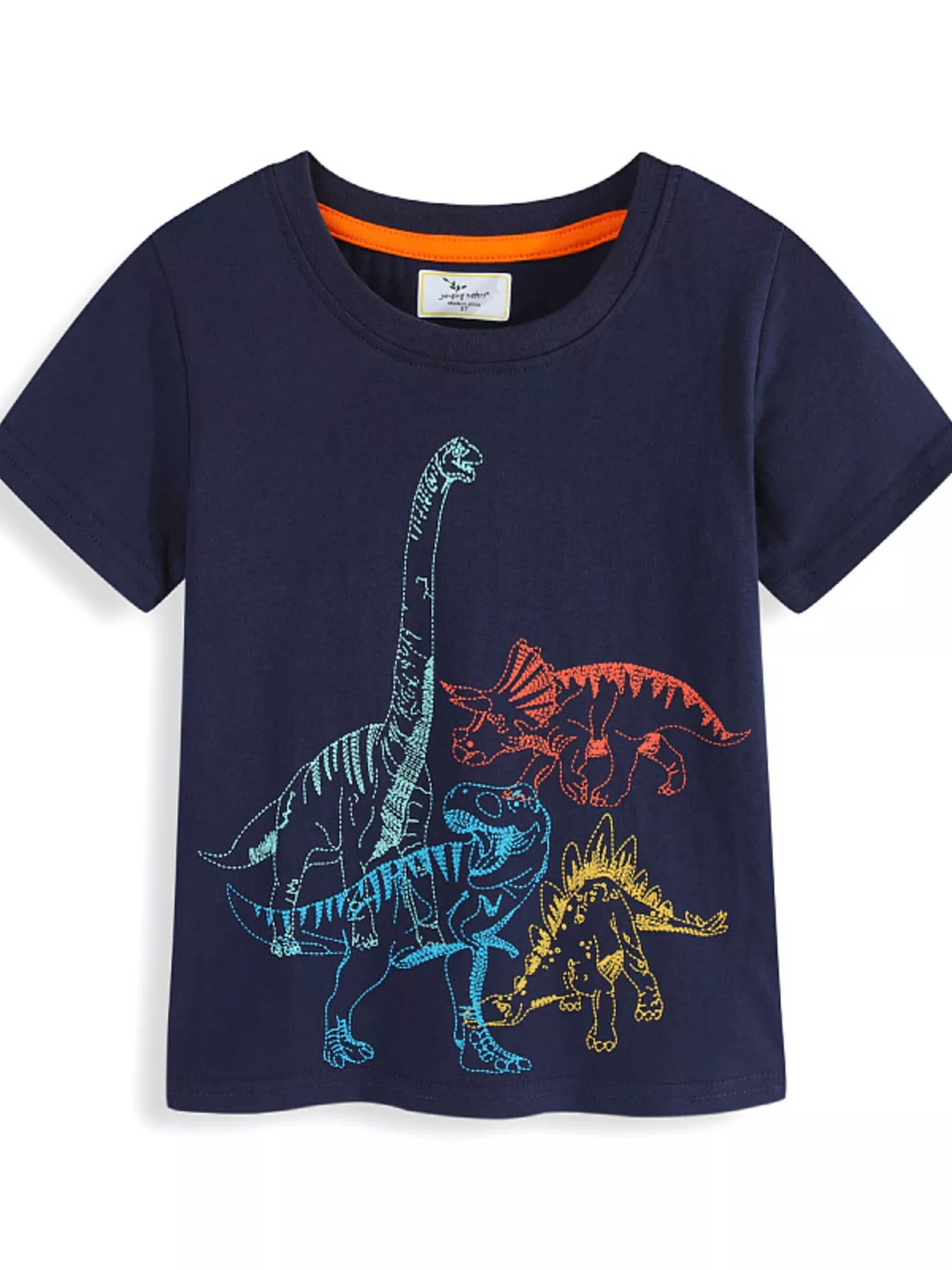 Children's Dinosaur Graphic Crew Neck Short Sleeve T-Shirt