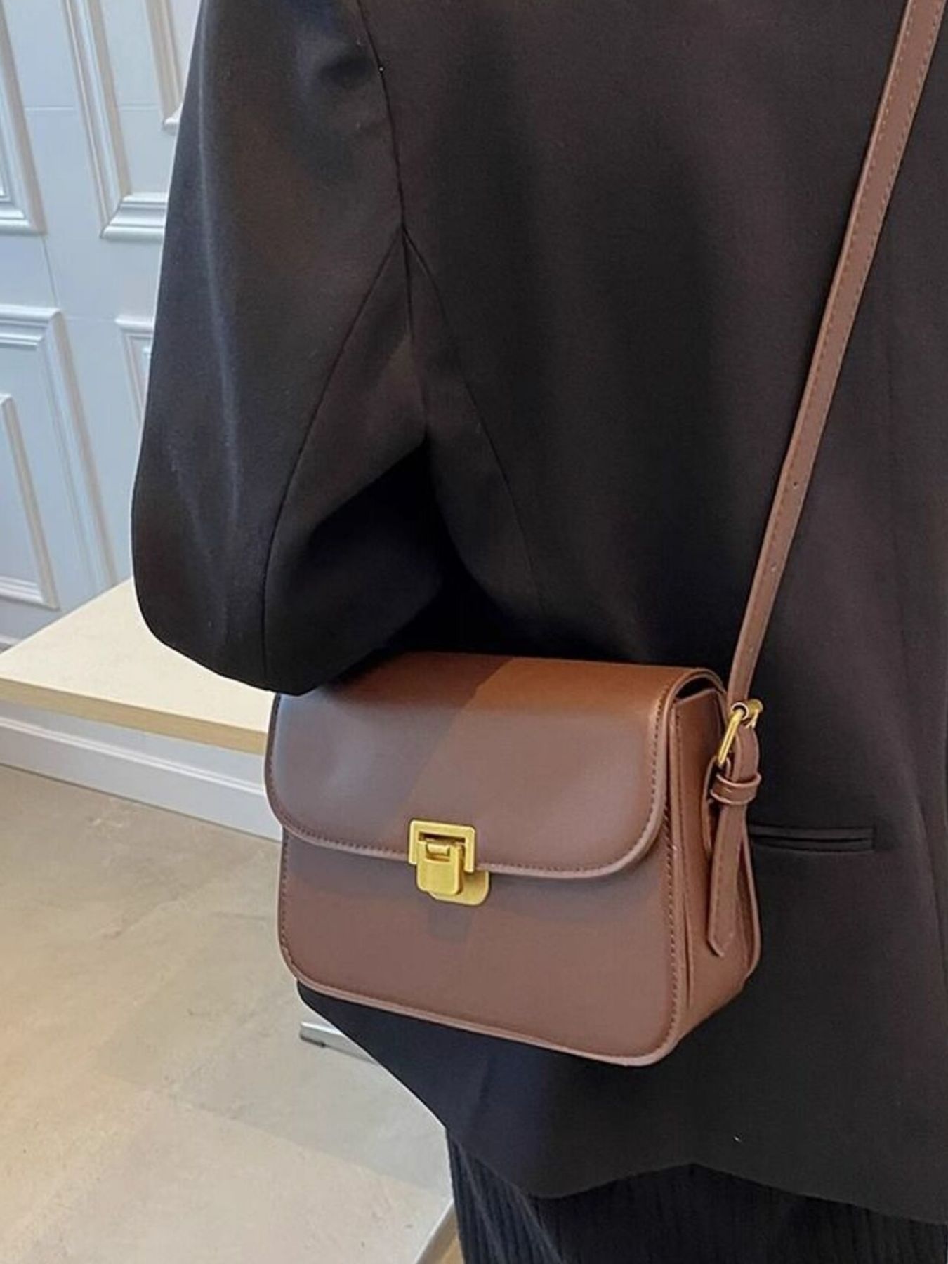 Buckle Flap Shoulder Bag